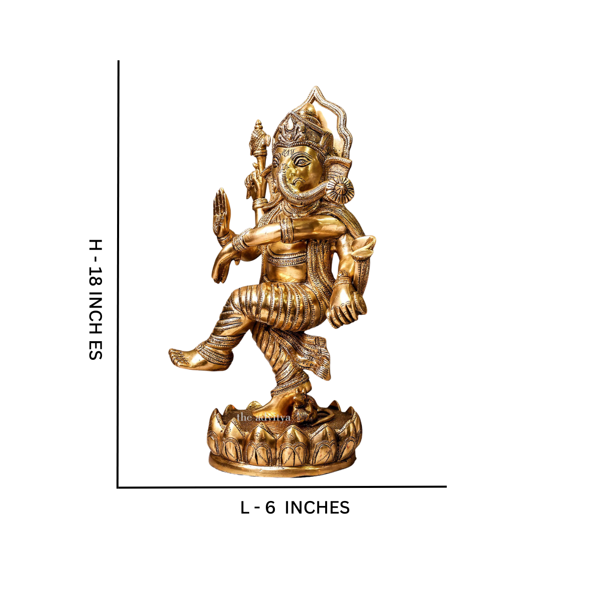 Ganesha,Ganepati,Ganasha,Ganapati,Gajanand,Gajananaa,Gajanana,Ekadanta,Brass Dancing Ganesh Large