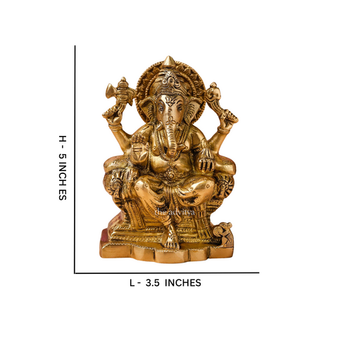 Ganesha,Ganepati,Ganasha,Ganapati,Gajanand,Gajananaa,Gajanana,Ekadanta,Raja Ganesha Brass Statue