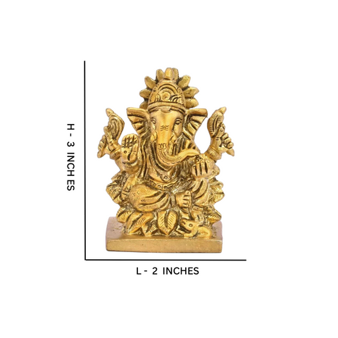 Vinayaka,Vinayak,Vigneshwara,Vighneshvara,Vakratunda,Taruna,Ganapati,Gajanand,Ganesha Sitting On Lotus (Small)