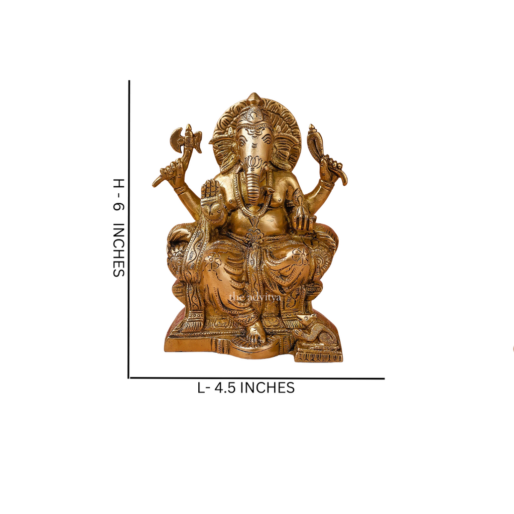Ganesha Sitting With Mushak | Brass Ganpati Statue| Ganesha Statue ...