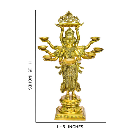 Vijaya Lakshmi,Standing Diya,Mahalaxmi,Laxhmi,Superfine Standing Deep Laxmi