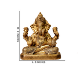 Vinayak,Vigneshwara,Vakratunda,Ganapati,Gajanand,Ganesha, Brass Superfine Ganpati with Four Hands