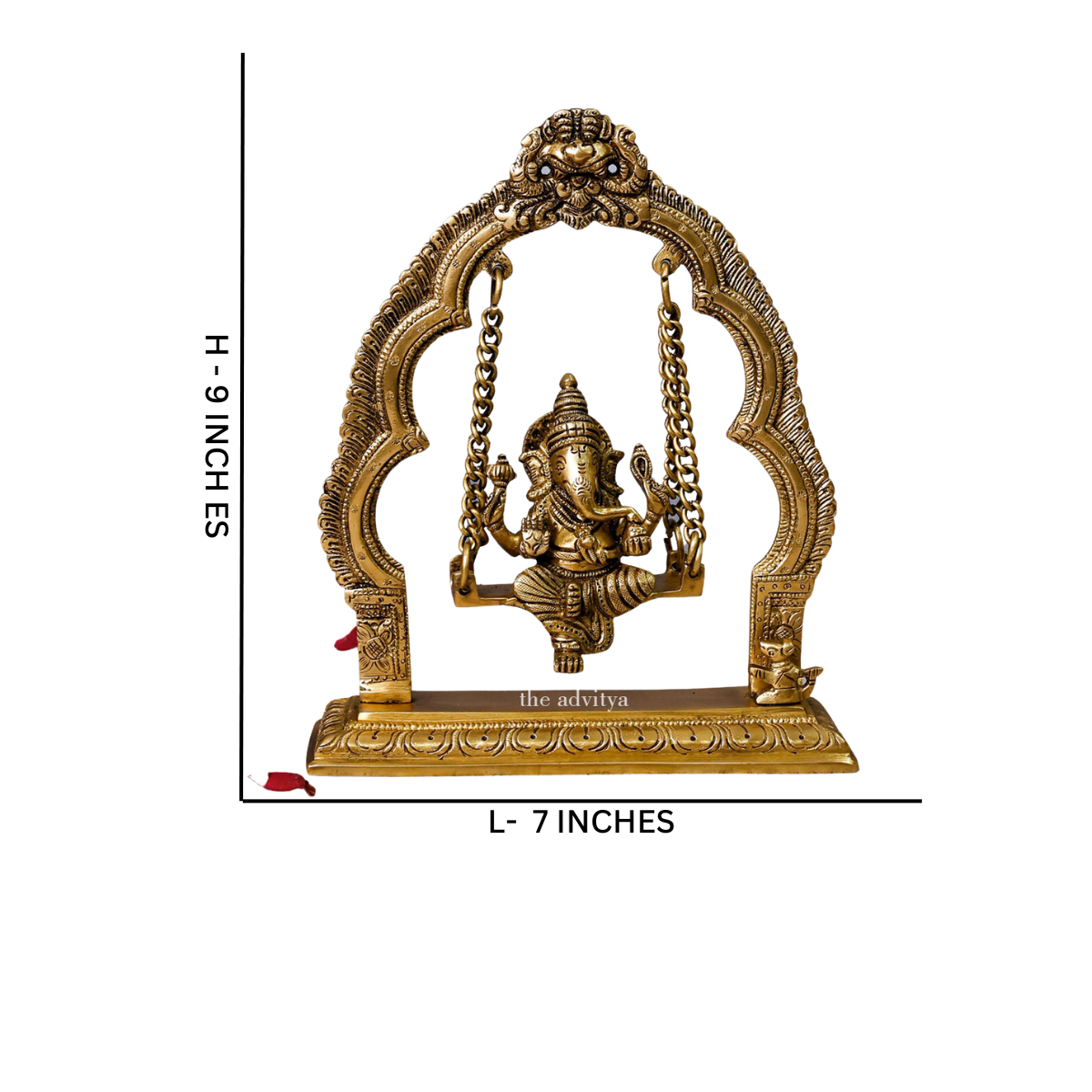 Vinayak,Vigneshwara,Vakratunda,Ganapati,Gajanand,Ganesha ,Brass Yali Jhula with Ganesha Sitting on it