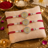 Premium Ik Onkar Rakhi for Brother with Roli Chawal Pack of 3