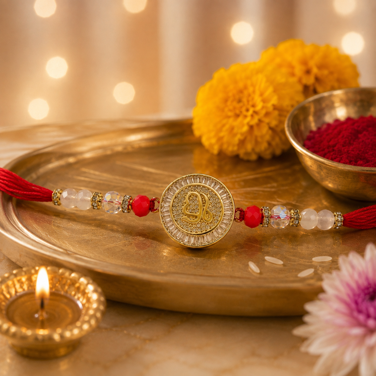 Premium Ik Onkar Rakhi for Brother with Roli Chawal
