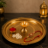 Brass Puja/utility Multipurpose Thali | Premium Engraved Pooja Plate | Accessories Not Included