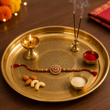 Traditional Brass Thali Only (11 Inch) | Premium Pooja Plate | No Accessories Included