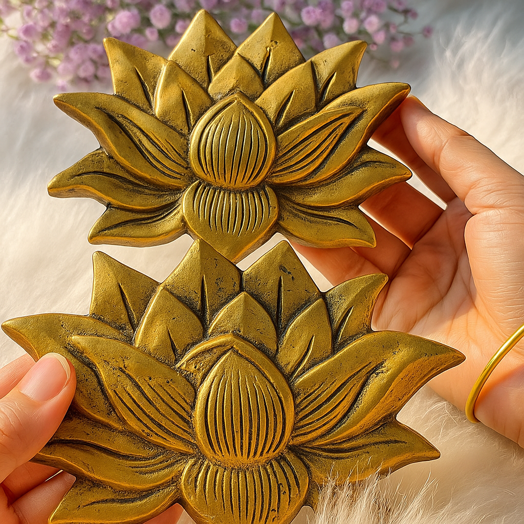 marble Lotus Pair Wall Hanging