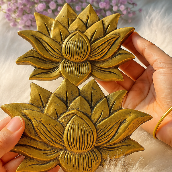 marble Lotus Pair Wall Hanging