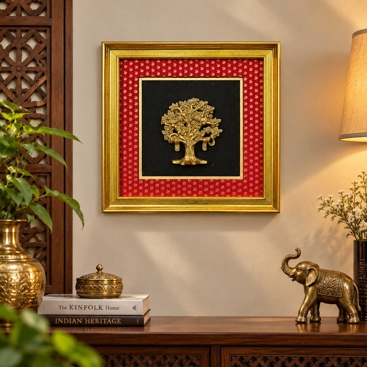 The Advitya Brass Tree Wall Art Frame | Handcrafted Luxury Home Décor