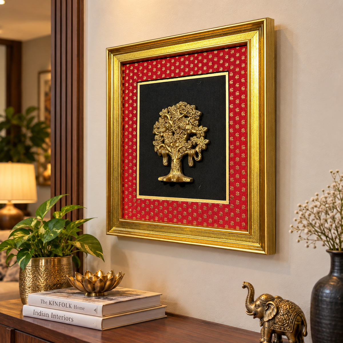 The Advitya Brass Tree Wall Art Frame | Handcrafted Luxury Home Décor