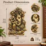 The Advitya Brass Lord Ganesha Wall Hanging | Handcrafted Ganesh Wall Décor for Home, Temple & Entrance