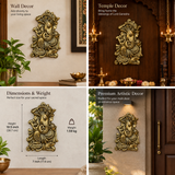 The Advitya Brass Lord Ganesha Wall Hanging | Handcrafted Ganesh Wall Décor for Home, Temple & Entrance