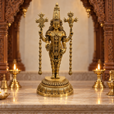 Brass Lord Venkateswara (Balaji) Idol – Handcrafted Brass Murti for Home Temple & Pooja Decor