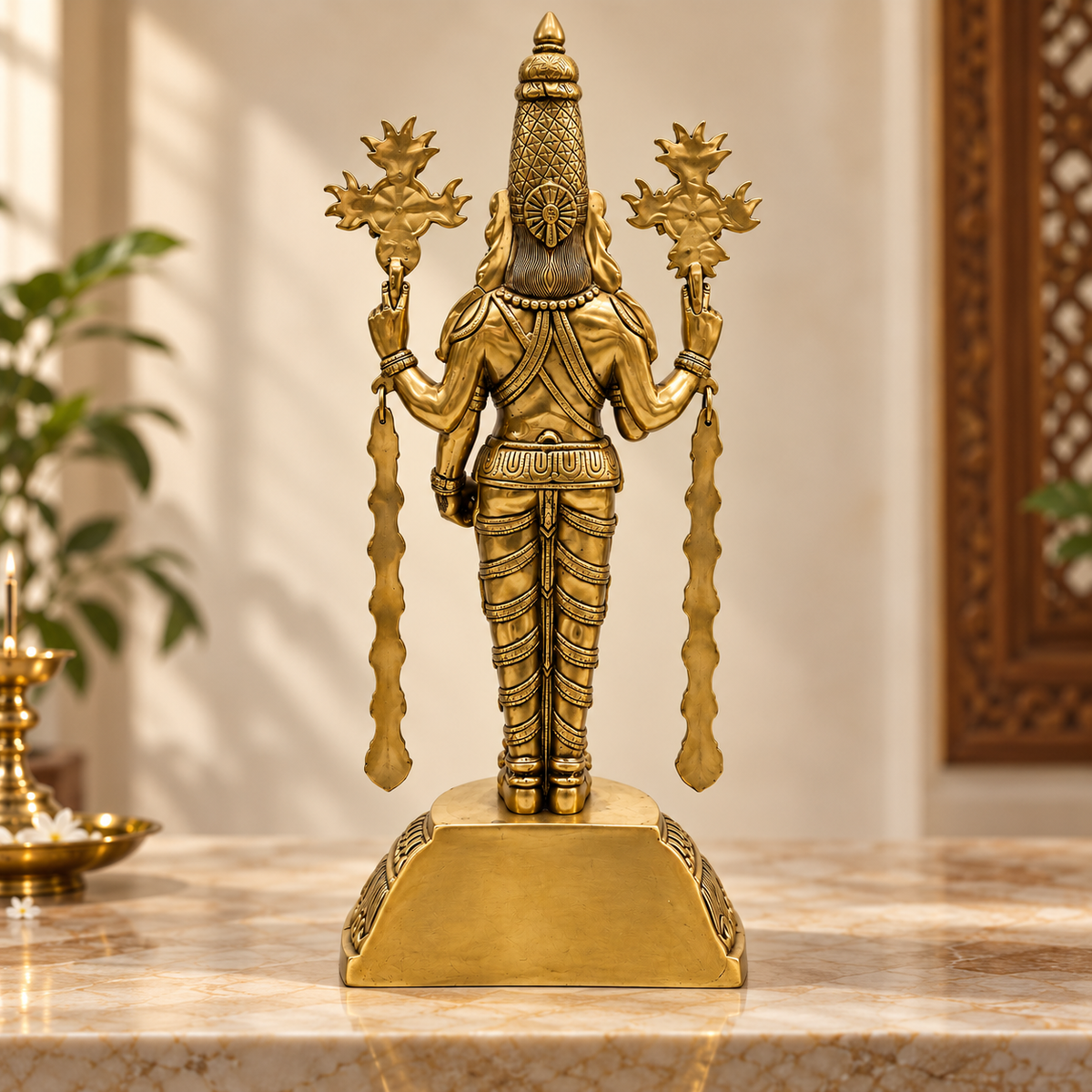 Brass Lord Venkateswara (Balaji) Idol – Handcrafted Brass Murti for Home Temple & Pooja Decor