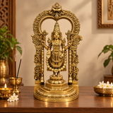 Brass Lord Venkateswara Balaji Idol for Home Temple & Décor | Handmade Brass Murti