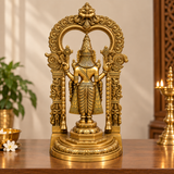 Brass Lord Venkateswara Balaji Idol for Home Temple & Décor | Handmade Brass Murti