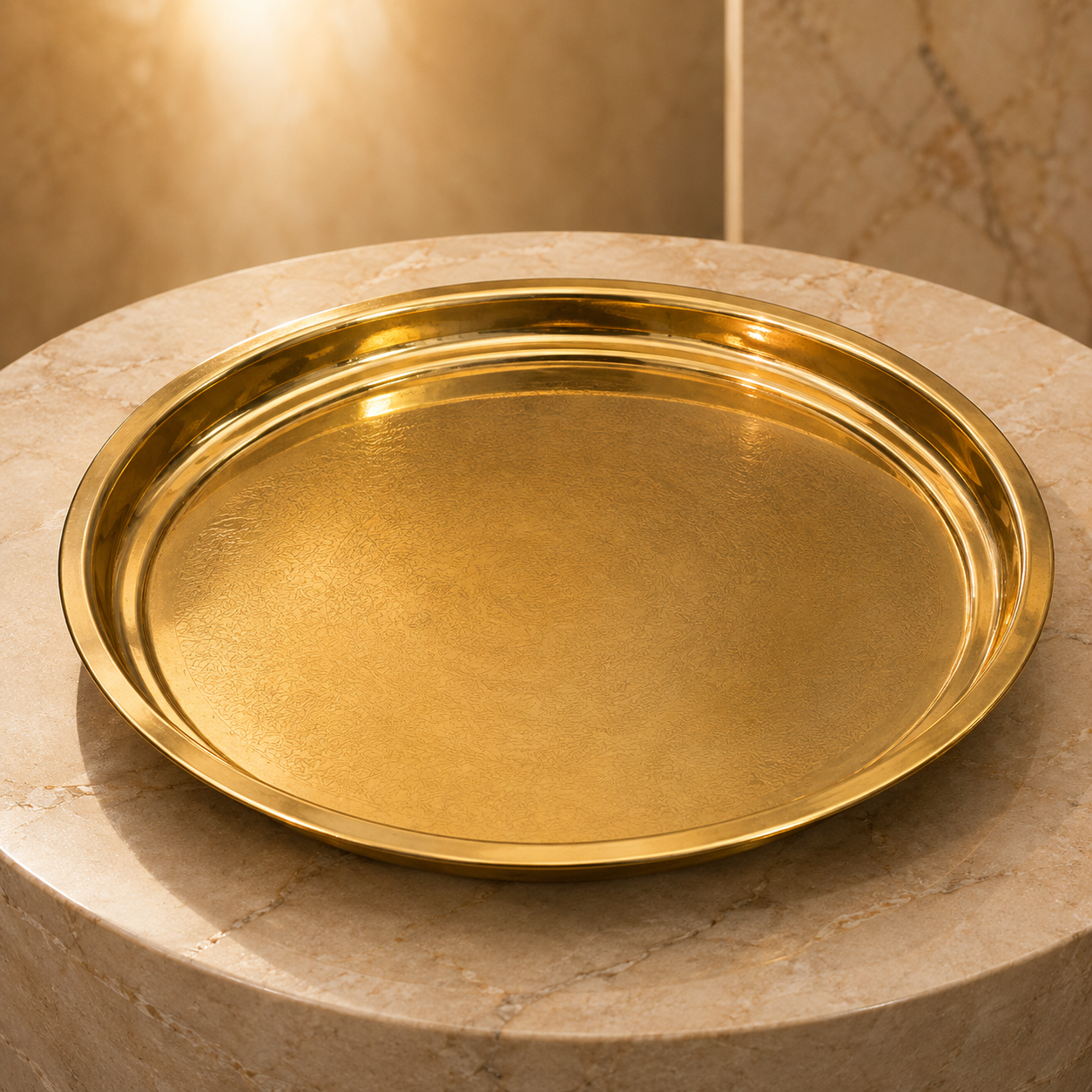 Premium 11-Inch Brass Thali | Pooja Plate Only | Rakhi & Puja Accessories Not Included
