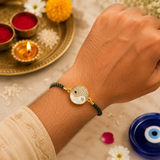 Yin Yang Designer Crystal Rakhi with Adjustable Bracelet – Roli Chawal