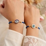 Evil Eye Adjustable Bracelet Rakhi Assorted Colours Pack of 2 with Roli Chawal