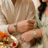 Krishna Feather Rakhi For Bhaiya Bhabhi (Roli + Chawal)