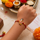 Kids Bal Hanuman Rakhi in Thread with Roli Chawal
