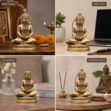 Brass Hanuman Statue In Meditating Mudra
