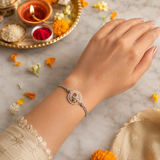 Morni Jadau Thread Rakhi Assorted Colours Pack of 3 with Roli Chawal