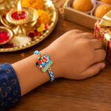 Kids Cartoon Rakhi Pack of 4 with Roli Chawal (Mickey, Spiderman, Doraemon & Peppa Pig)