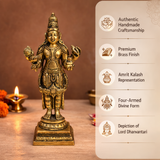Brass Dhanvantri Idol – 6.3 Inch Standing Statue