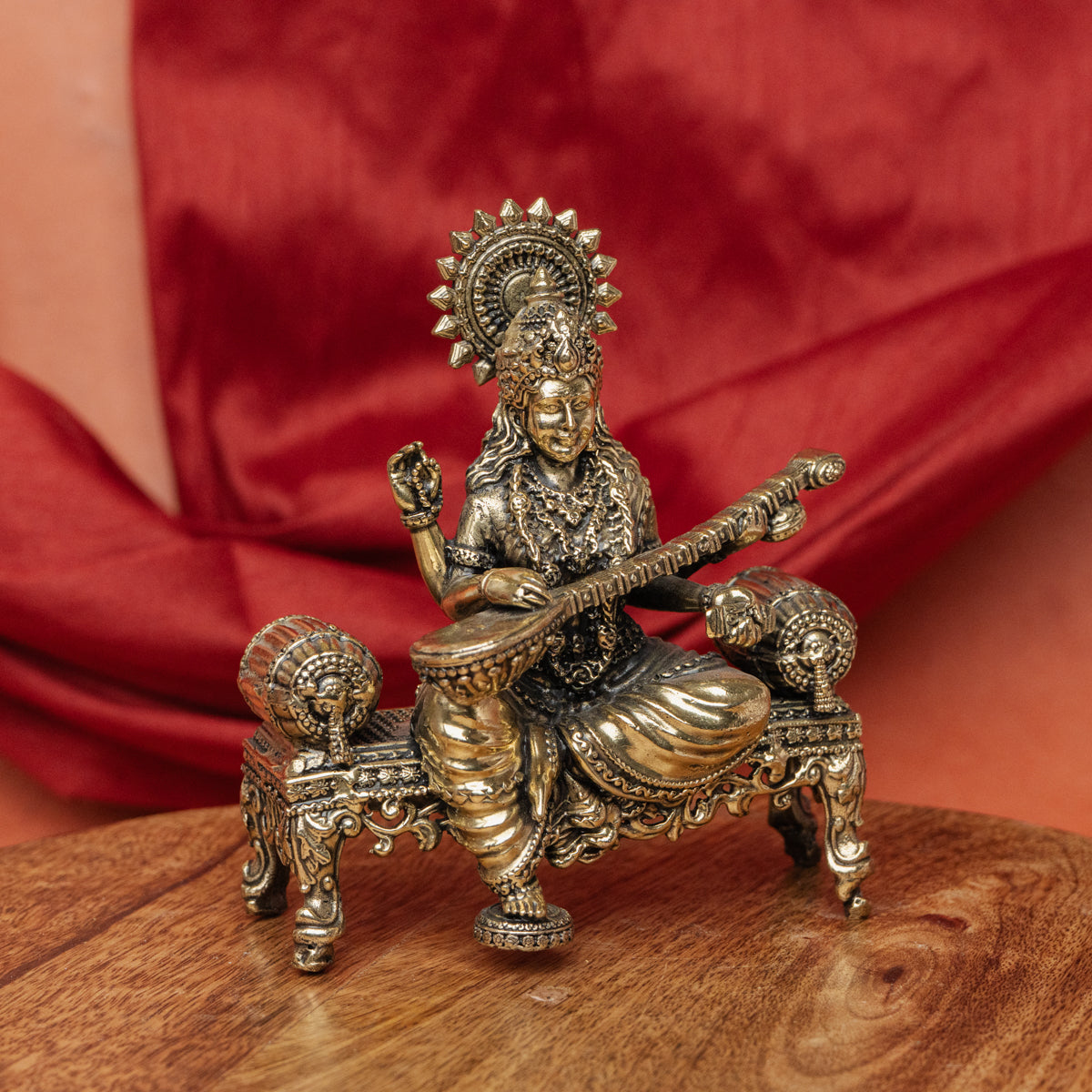 Superfine Brass Saraswati Statue