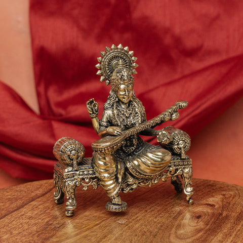 Superfine Brass Saraswati Statue