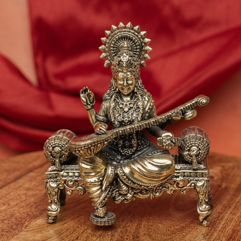 Superfine Brass Saraswati Statue