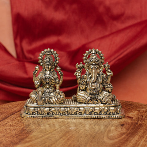 Superfine Brass Laxmi Ganesh Statue | Ideal for Home Temple & Gifts
