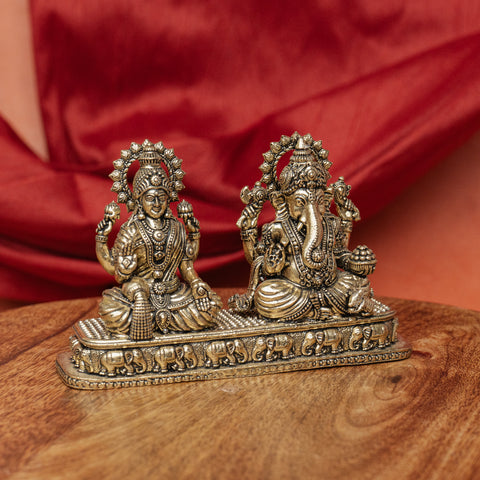 Superfine Brass Laxmi Ganesh Statue | Ideal for Home Temple & Gifts
