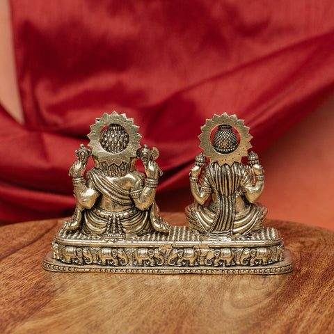 Superfine Brass Laxmi Ganesh Statue | Ideal for Home Temple & Gifts