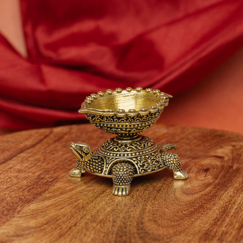 Brass Tortoise Vastu Diya – Traditional Feng Shui & Table Decor for Home, Office & Positive Energy