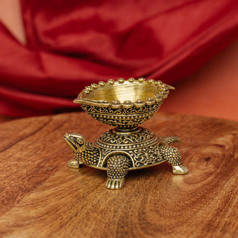 Brass Tortoise Vastu Diya – Traditional Feng Shui & Table Decor for Home, Office & Positive Energy