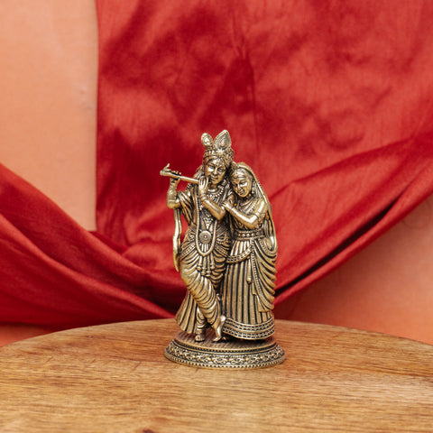 Superfine Radha Krishna Brass Statue for Puja & Gifting