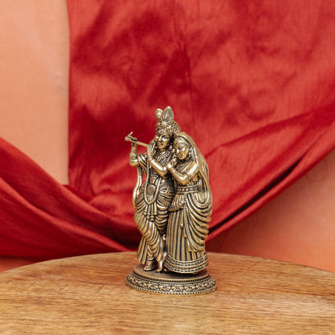 Superfine Radha Krishna Brass Statue for Puja & Gifting