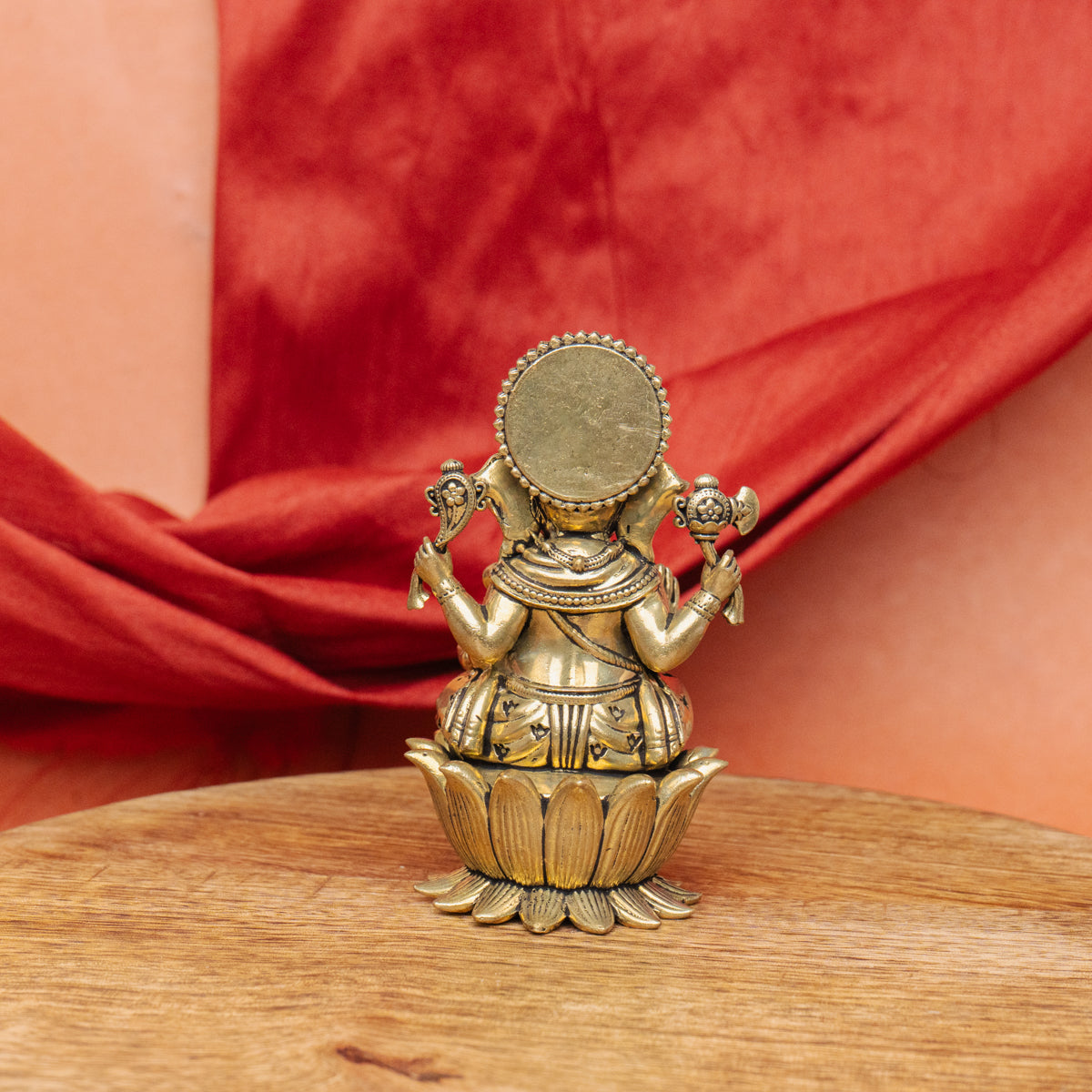 Superfine Brass Ganesha Murti on Lotus