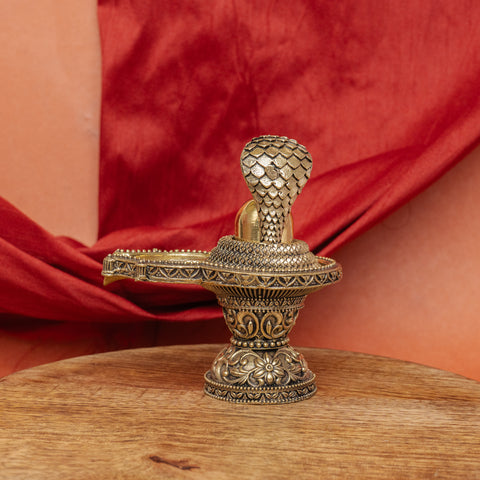 Superfine Brass Shivalinga with Protecting Naag Statue