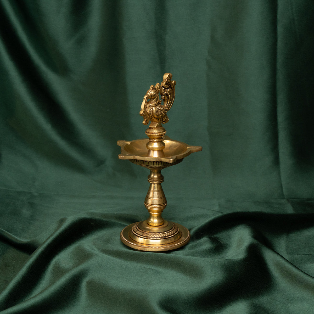 Brass Peacock Diya/Lamp Panchmukhi for Decoration