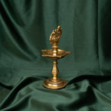 Brass Peacock Oil Lamp (Set of 2) | Traditional Deepak for Puja & Decoration