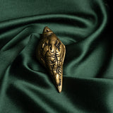 Brass Shankha On Tortoise Stand with Ganesha Detailing
