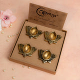 Brass Lotus Diya Set of 4 Hamper | 0.5 inch