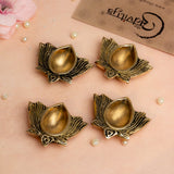 Brass Lotus Diya Set of 4 Hamper | 0.5 inch