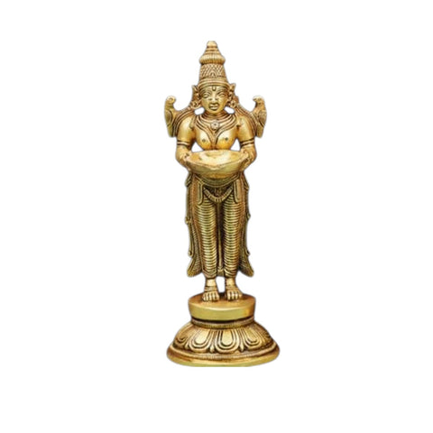 Brass Deep Lakshmi Statue 8 inch