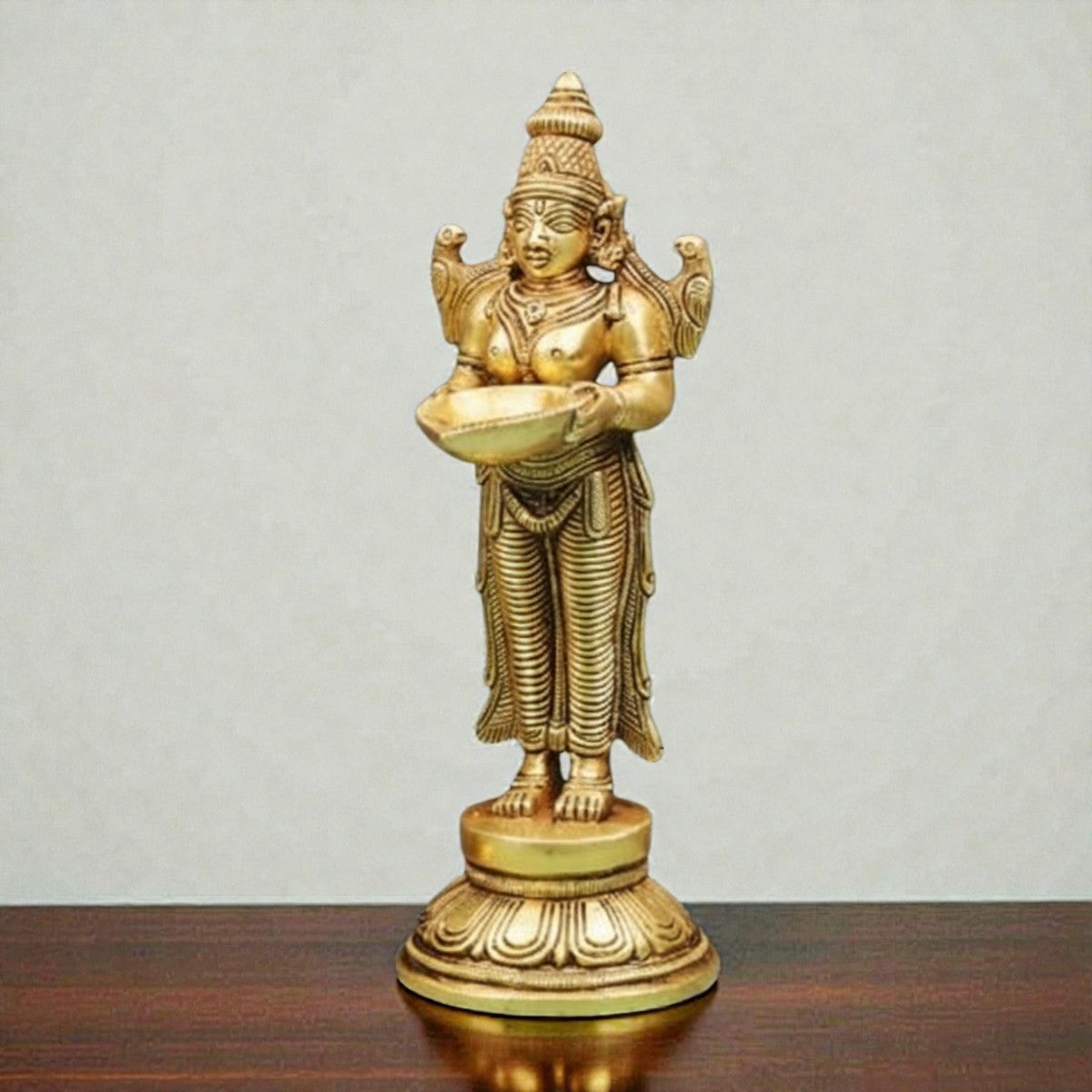 Brass Deep Lakshmi Statue 8 inch