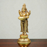 Brass Deep Lakshmi Statue 8 inch